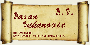 Mašan Vukanović vizit kartica